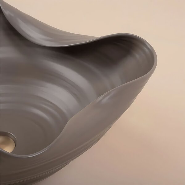 Rea Handmade Art, keramické umyvadlo na desku 500x380x190 mm, hnědá-béžová, REA-U6324