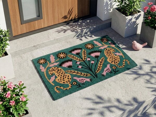 Rohožka NAKNEK Vícebarevná 45 x 75 cm Pták Květina Kočka Kokosové vlákno