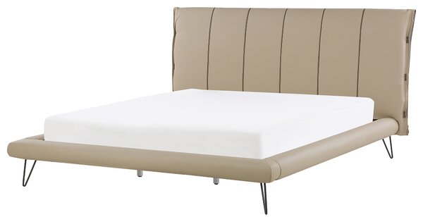 Béžová postel z umělé kůže 180 x 200 cm BETIN