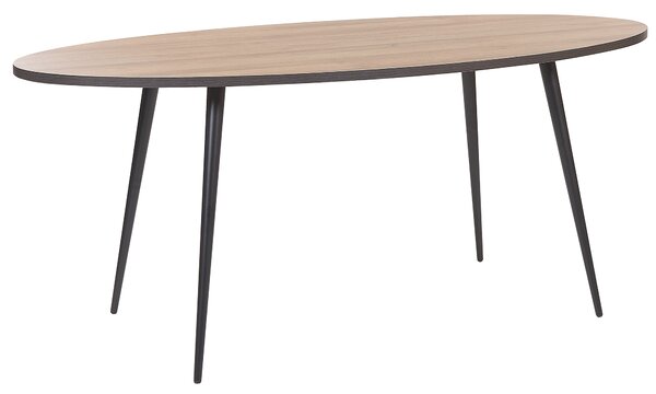 Oválný jídelní stůl 180 x 90 cm tmavé dřevo s černým OTTAWA