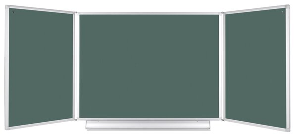 Rozevírací zelená tabule pro popis křídou, keramická / magnetická, 2400 x 900 mm