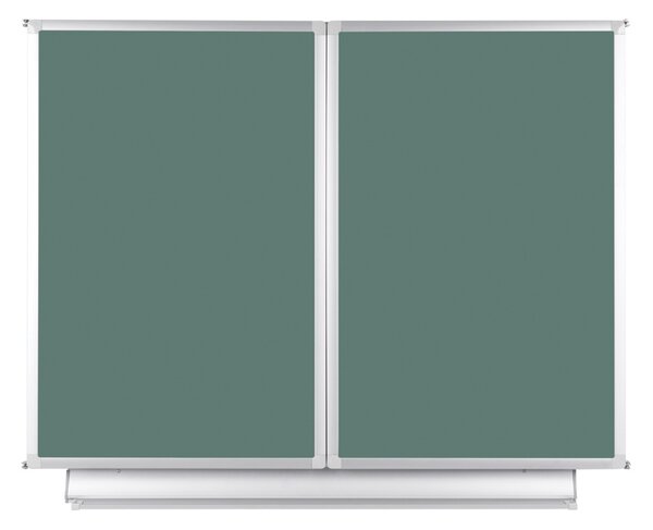 Rozevírací zelená tabule pro popis křídou, keramická / magnetická, 2400 x 900 mm