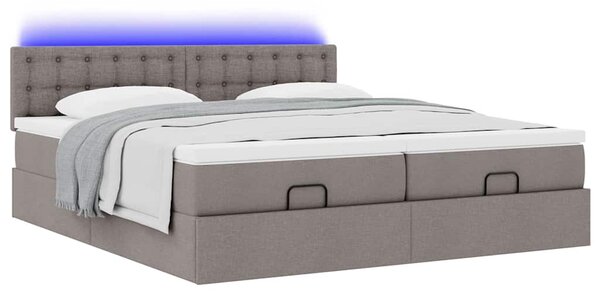 Osmanský rám postele s matrací taupe 160x200cm textil 3312882
