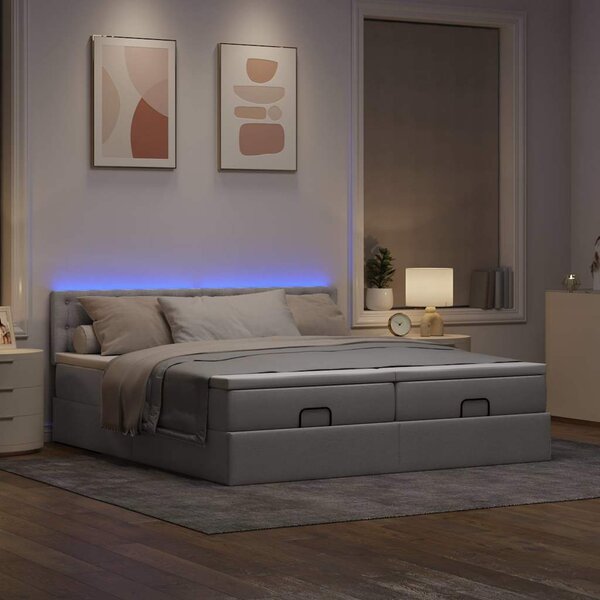 Osmanský rám postele s matrací taupe 160x200cm textil 3312882