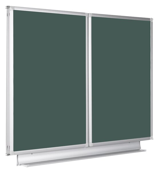 Rozevírací zelená tabule pro popis křídou, keramická / magnetická, 2400 x 900 mm