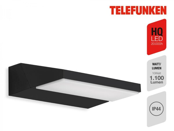 BRILONER TELEFUNKEN LED venkovní svítidlo 17,2 cm 10W 1200lm černá TF 312605TF