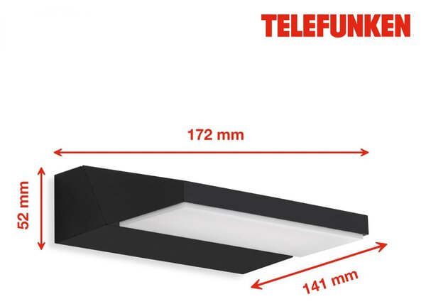 BRILONER TELEFUNKEN LED venkovní svítidlo 17,2 cm 10W 1200lm černá TF 312605TF