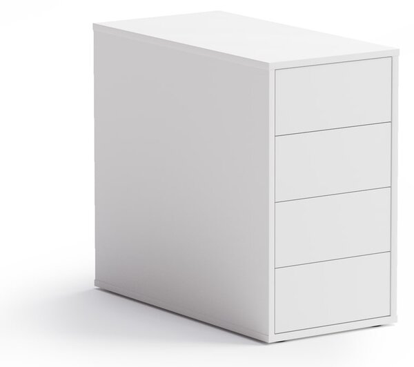 Kancelářský přístavný kontejner BLOCK, 400 x 800 x 710 mm, 4 zásuvky, bílá