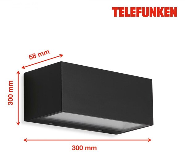 BRILONER TELEFUNKEN LED venkovní svítidlo 18,5 cm 6W 600lm černá TF 314405TF