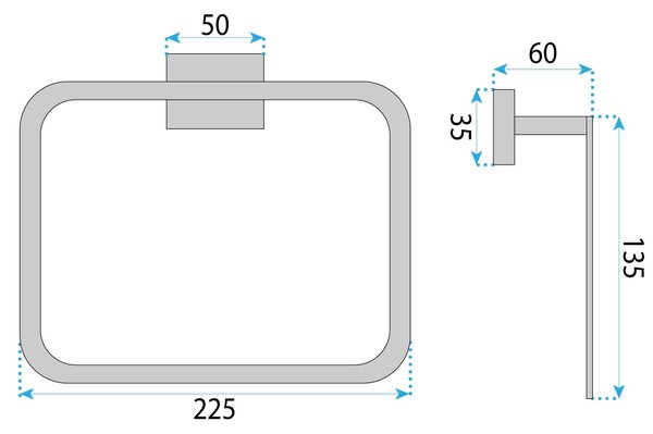 Koupelnový věšák Ring 210 OSTE CHROME