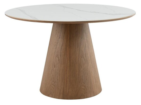 HowHomely Jídelní stůl Riley 120 cm mramor/ořech