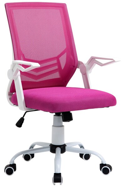 Ergonomická kancelářská židle Vinsetto s otočným mechanismem a nastavovací výškou, sklápěcí opěrky na ruce, prodyšná bederní opora pro teenagery a dos