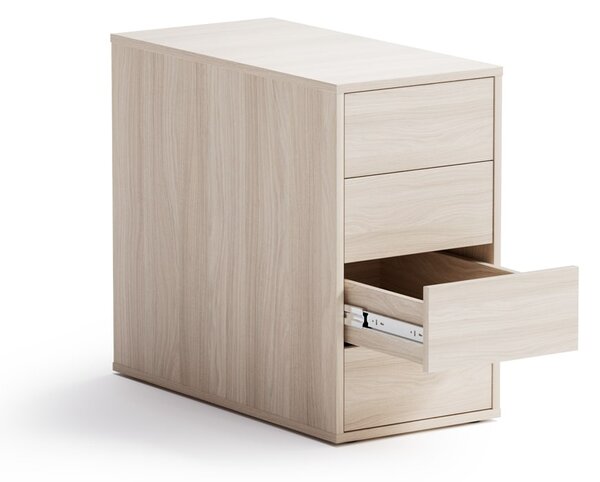 Kancelářský přístavný kontejner BLOCK, 400 x 800 x 710 mm, 4 zásuvky, dub přírodní