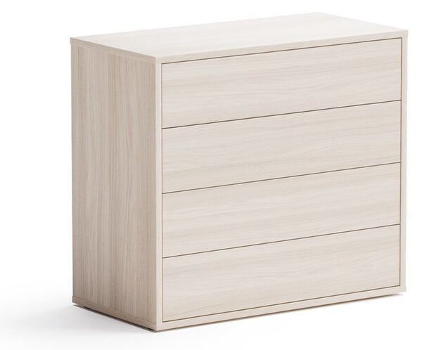 Kancelářská zásuvková komoda BLOCK, 800 x 400 x 710 mm, 4 zásuvky, dub přírodní