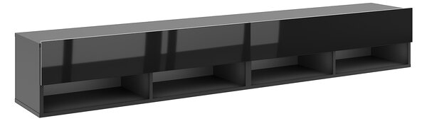 Vivaldi Závěsný TV stolek Derby 280 cm černý mat/černý lesk