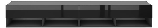Vivaldi Závěsný TV stolek Derby 280 cm černý mat/černý lesk