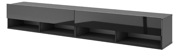 Vivaldi Závěsný TV stolek Derby 280 cm černý mat/černý lesk