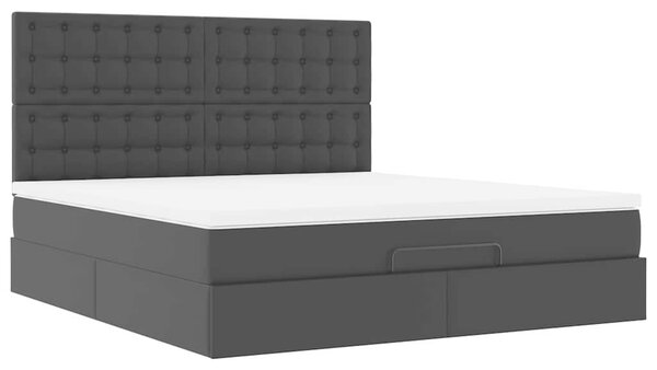 Osmanský rám postele s matrací černá 160x200cm umělá kůže 3313011
