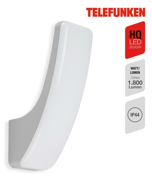 BRILONER TELEFUNKEN LED venkovní svítidlo 26,3 cm 15W 1800lm stříbrná TF 311604TF