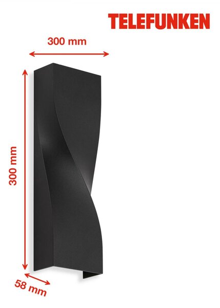 BRILONER TELEFUNKEN LED venkovní svítidlo 26 cm 2x5,5W 550lm černá TF 312705TF