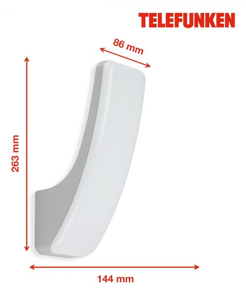 BRILONER TELEFUNKEN LED venkovní svítidlo 26,3 cm 15W 1800lm stříbrná TF 311604TF