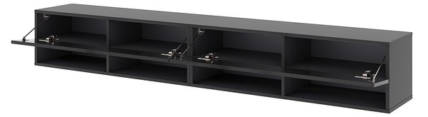 Vivaldi Závěsný TV stolek Derby 280 cm černý mat/černý lesk