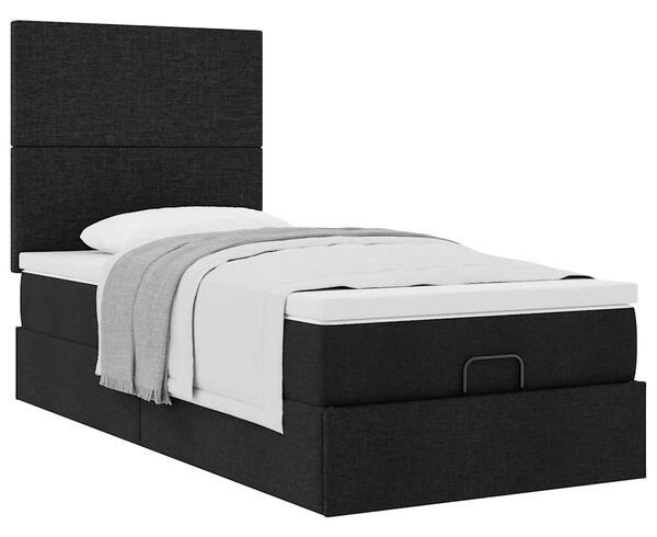 Osmanský rám postele s matrací černá 80x200cm textil 3313031