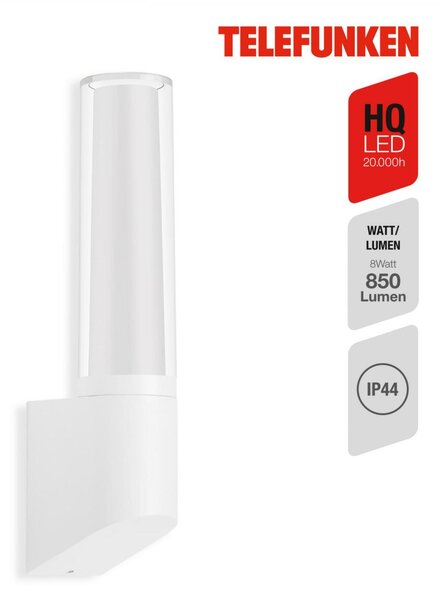 BRILONER TELEFUNKEN LED venkovní svítidlo 33,2 cm 8W 850lm bílé TF 311306TF