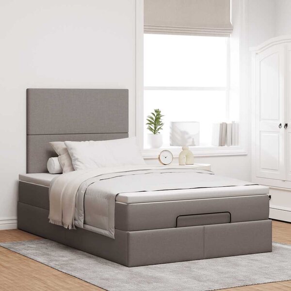 Osmanský rám postele s matrací taupe 120x200cm textil 3313068
