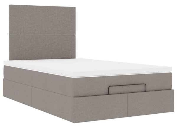Osmanský rám postele s matrací taupe 120x200cm textil 3313068