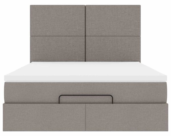 Osmanský rám postele s matrací taupe 140x190cm textil 3313075