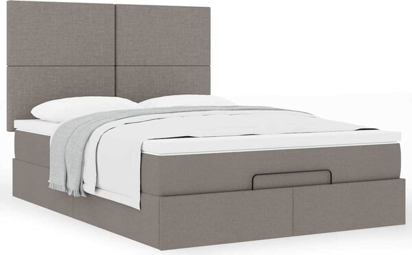 Osmanský rám postele s matrací taupe 140x190cm textil 3313075