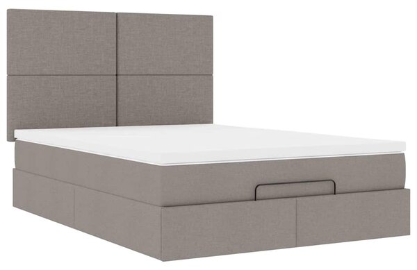 Osmanský rám postele s matrací taupe 140x190cm textil 3313075