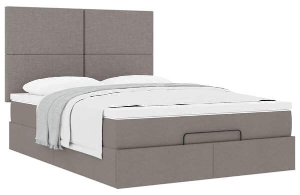 Osmanský rám postele s matrací taupe 140x190cm textil 3313075