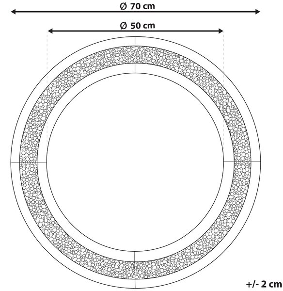 Zrcadlo ERBRAY 70 cm 70 cm Stříbrná