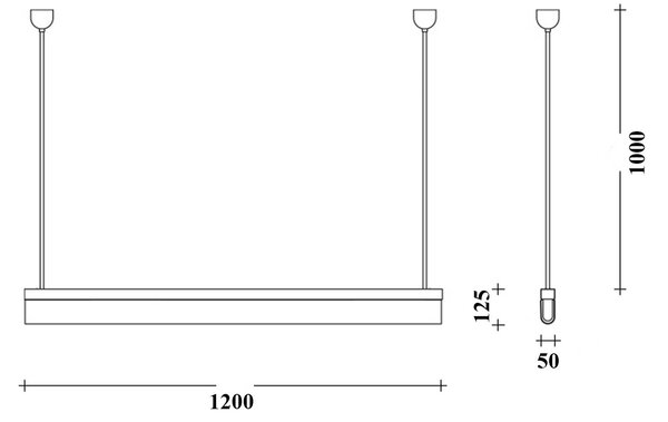 Lucis Aula ZT LED závěsné svítidlo 1200mm3000KMosaz