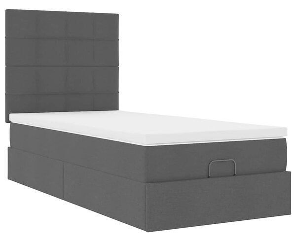 Osmanský rám postele s matrací černá 80x200cm textil 3313114