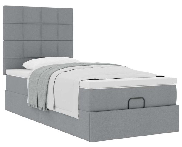 Osmanský rám postele s matrací světle šedá 80x200cm textil 3313112