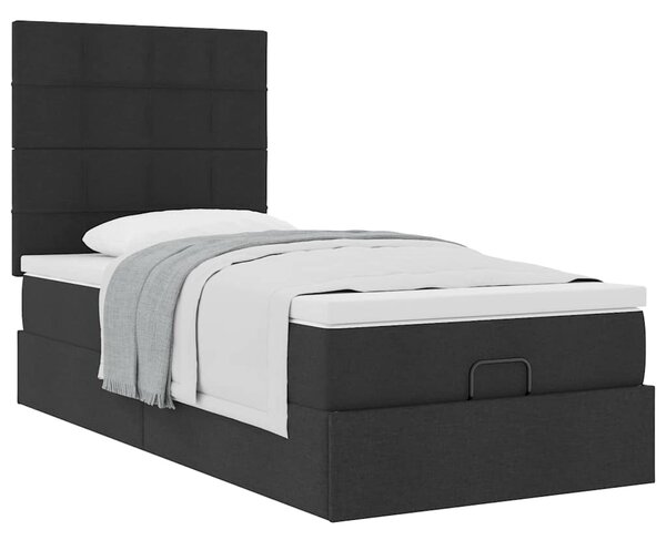 Osmanský rám postele s matrací černá 80x200cm textil 3313114