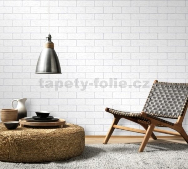 Vliesové tapety na zeď 10115-01, rozměr 10,05 m x 0,53 m, bílá cihla s šedou spárou, Erismann