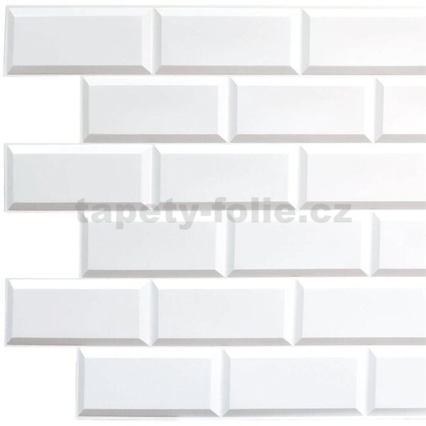 Obkladové panely 3D PVC TP10024059, cena za kus, rozměr 966 x 484 mm, obklad bílý matný, GRACE