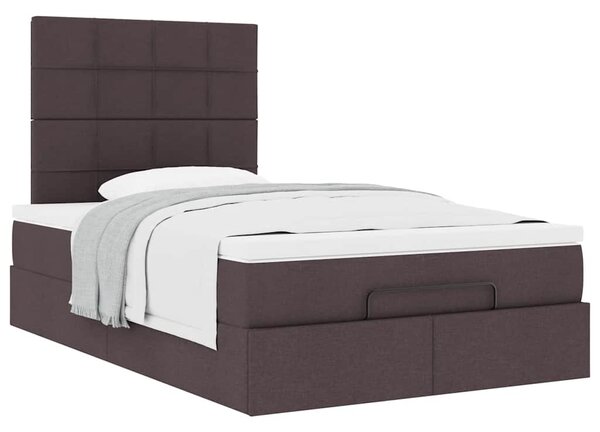 Osmanský rám postele s matrací tmavě hnědá 120x190cm textil 3313143