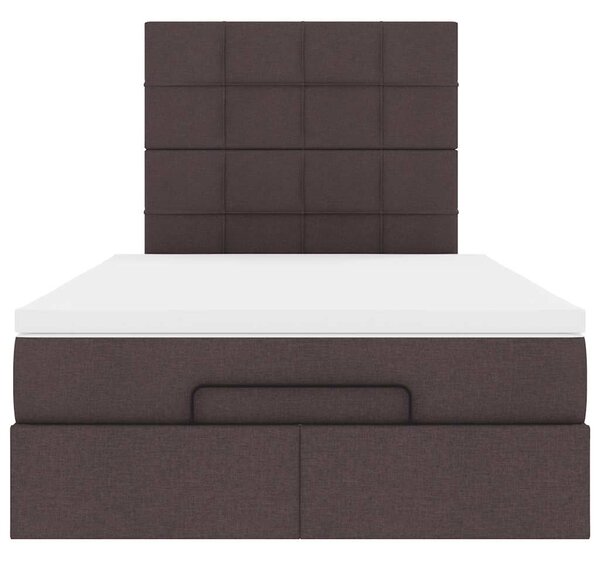 Osmanský rám postele s matrací tmavě šedá 120x200cm textil 3313150