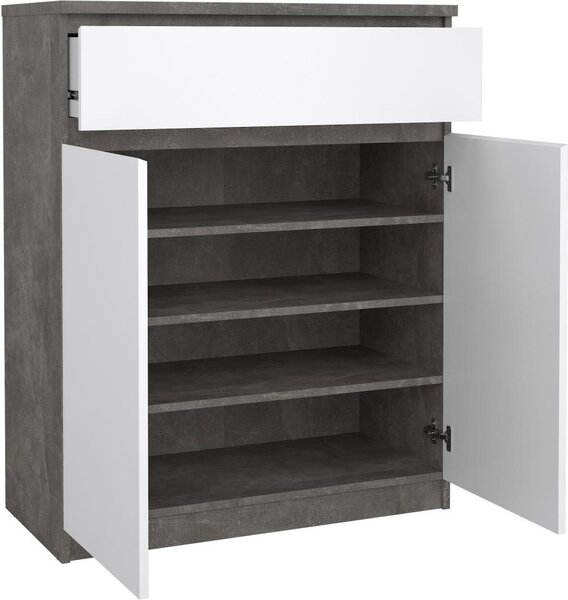 Tvilum Komoda Simplicitous 234 80 cm beton/bílá lesk