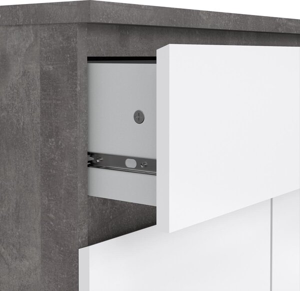 Tvilum Komoda Simplicitous 234 80 cm beton/bílá lesk