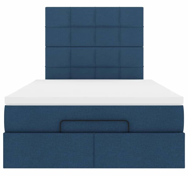 Osmanský rám postele s matrací modrá 120x190cm textil 3313146