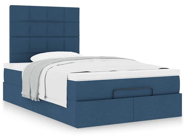 Osmanský rám postele s matrací modrá 120x190cm textil 3313146