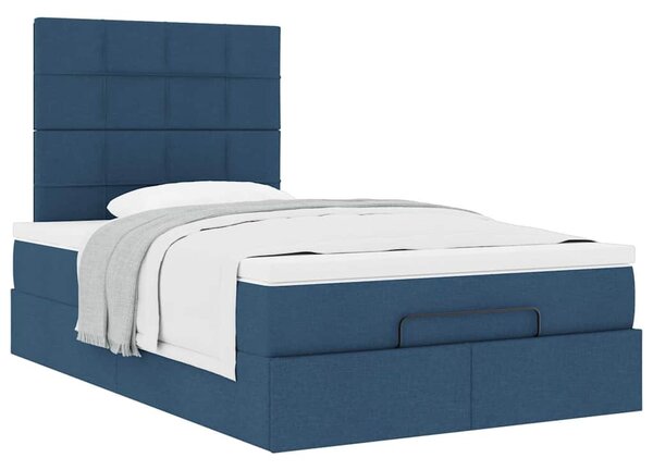 Osmanský rám postele s matrací modrá 120x190cm textil 3313146