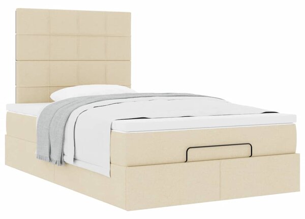 Osmanský rám postele s matrací krémově 120x200cm textil 3313152