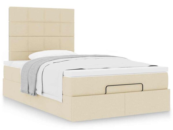 Osmanský rám postele s matrací krémově 120x200cm textil 3313152